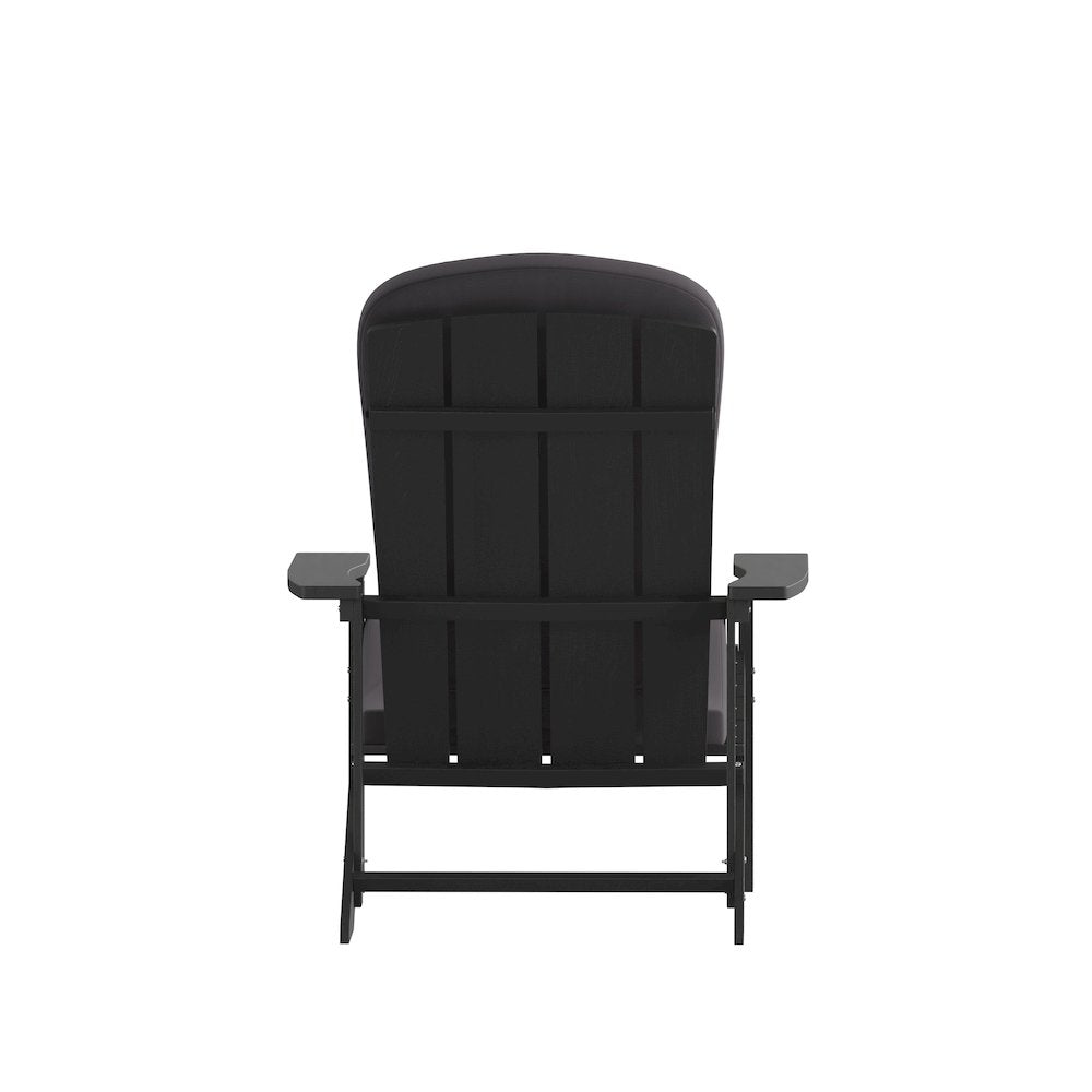 Set of 2 Adirondack Chairs in Slate Gray with Gray Cushions, Porch, and Patio
