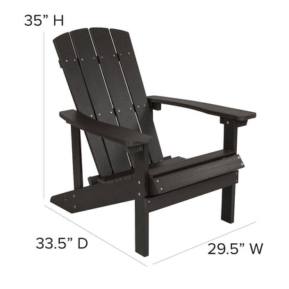 Set of 2 Adirondack Chairs in Slate Gray with Gray Cushions, Porch, and Patio