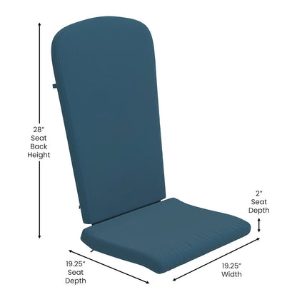 Set of 2 Adirondack Rocking Chairs in Gray with Teal Cushions, Porch, and Patio