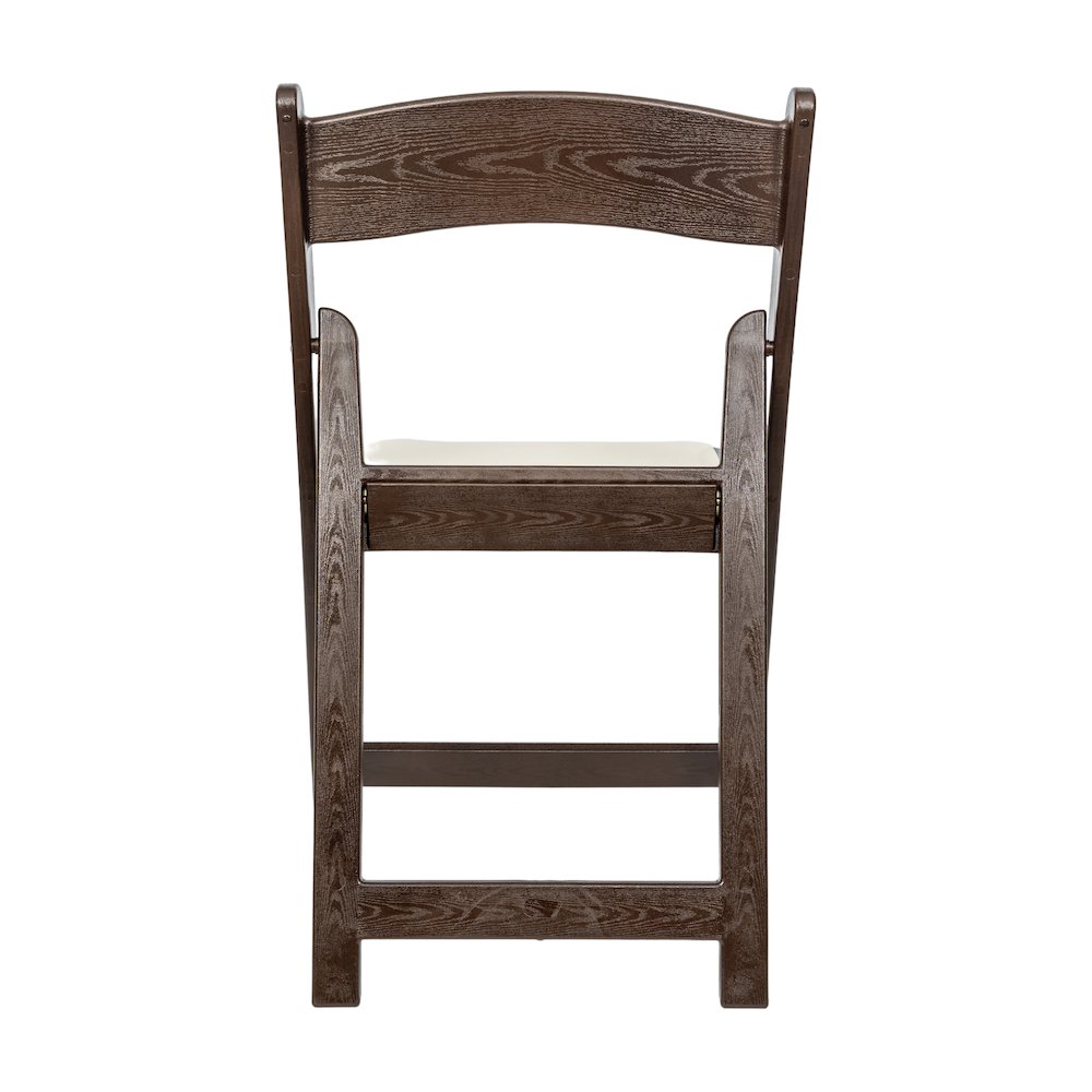 2 Pack Commercial Dark Brown Lightweight Wood Look Resin Folding Event Chair