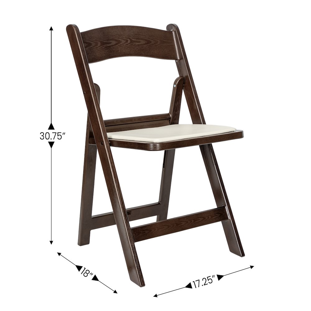 2 Pack Commercial Dark Brown Lightweight Wood Look Resin Folding Event Chair