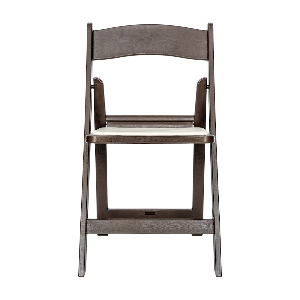 2 Pack Commercial Dark Brown Lightweight Wood Look Resin Folding Event Chair