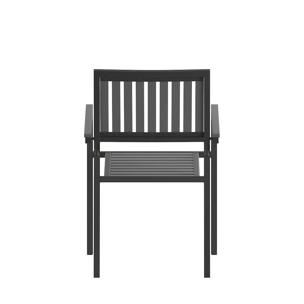 Set of 2 Indoor/Outdoor Stacking Club Chairs