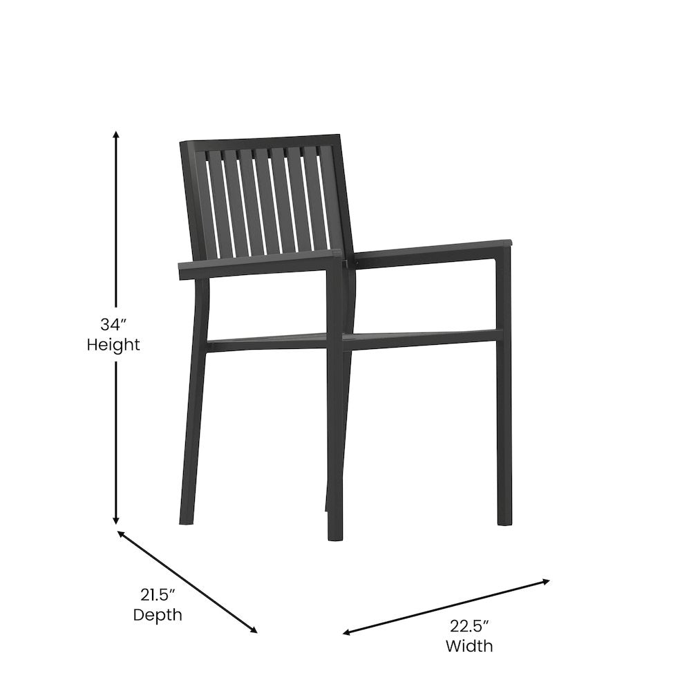 Set of 2 Indoor/Outdoor Stacking Club Chairs