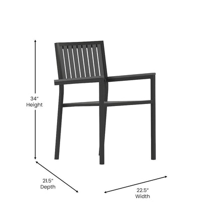 Set of 2 Indoor/Outdoor Stacking Club Chairs