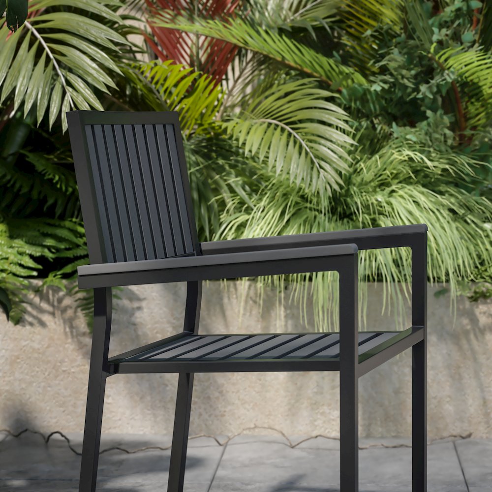 Set of 2 Indoor/Outdoor Stacking Club Chairs
