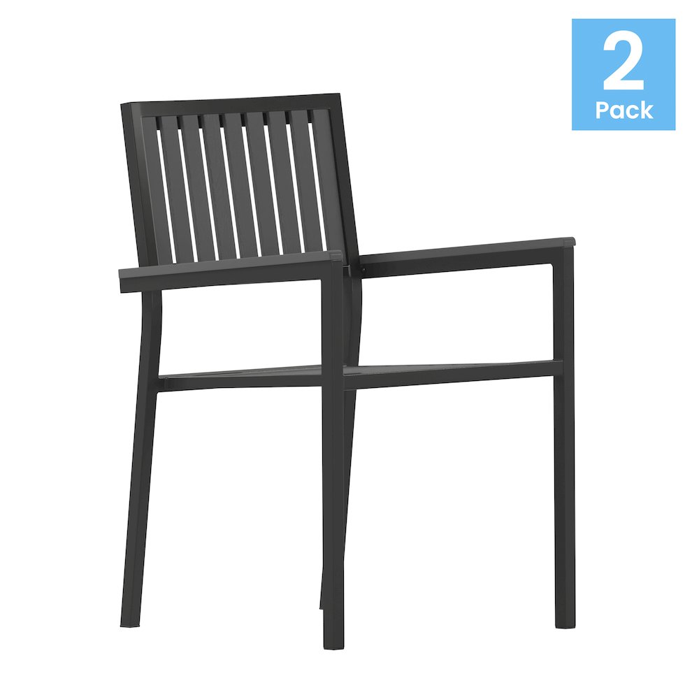 Set of 2 Indoor/Outdoor Stacking Club Chairs