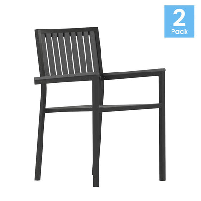 Set of 2 Indoor/Outdoor Stacking Club Chairs