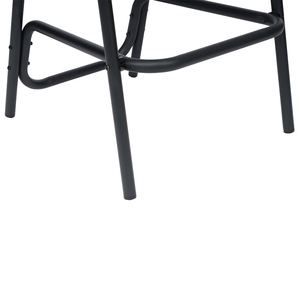 Set of 2 Rattan Restaurant Barstool with Black Aluminum Frame, Medium Brown