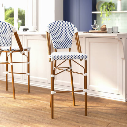 2PK White/Navy - Paris Stool