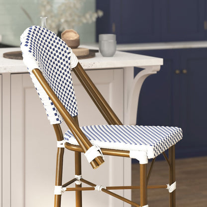 2PK White/Navy - Paris Stool