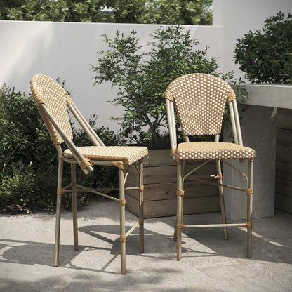2PK Natural/White Paris Stool