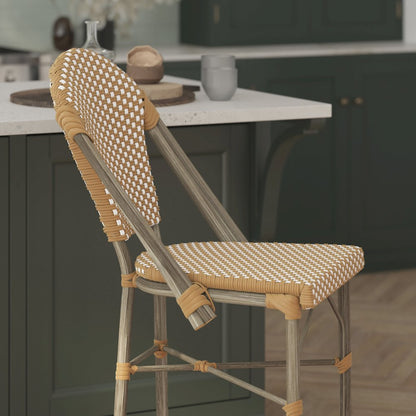2PK Natural/White Paris Stool