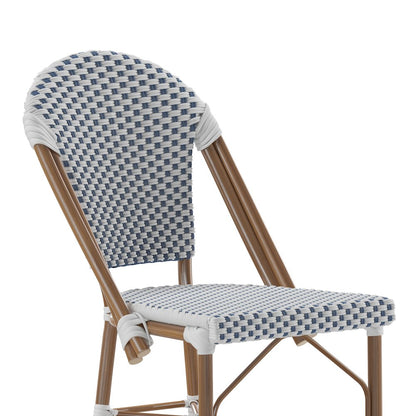 2PK White/Navy Paris Stool