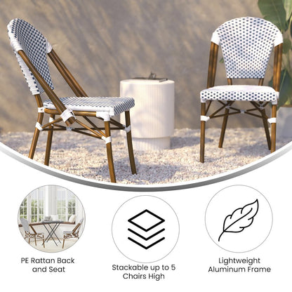 Classic Commercial Grade Indoor/Outdoor French Bistro Chair, Set of 2
