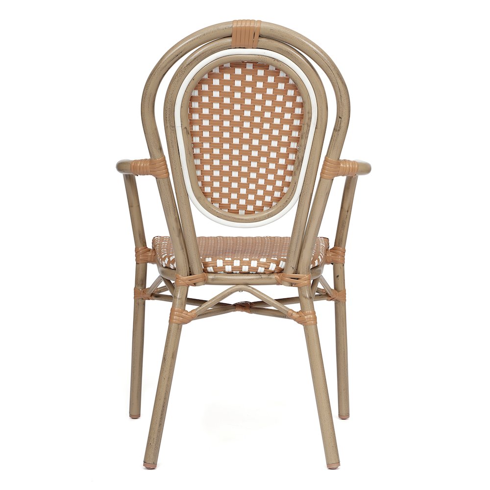 Set of 2 Classic Bistro Chairs, Natural & White/Light Natural Frame