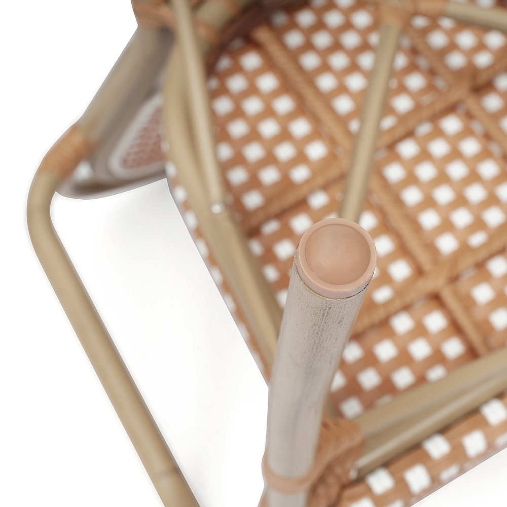 Set of 2 Classic Bistro Chairs, Natural & White/Light Natural Frame