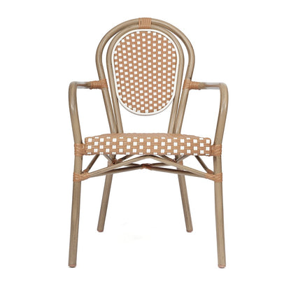 Set of 2 Classic Bistro Chairs, Natural & White/Light Natural Frame