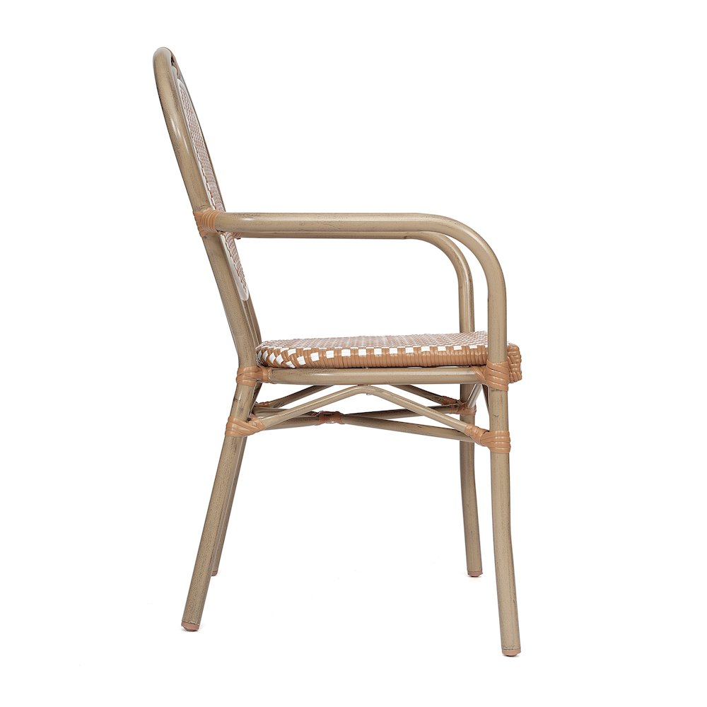 Set of 2 Classic Bistro Chairs, Natural & White/Light Natural Frame