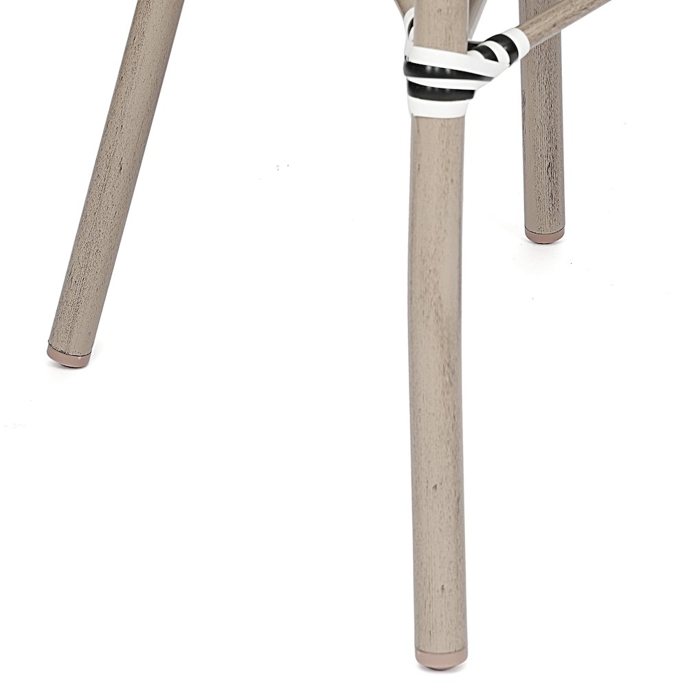 Set of 2 Classic Bistro Chairs, Black & White/Light Natural Frame