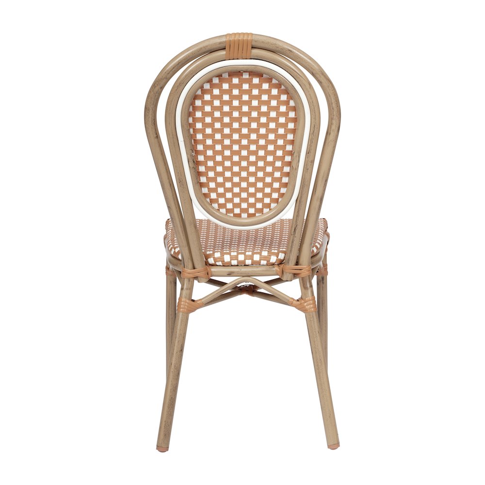 Set of 2 Classic Bistro Chairs, Natural & White/Light Natural Frame