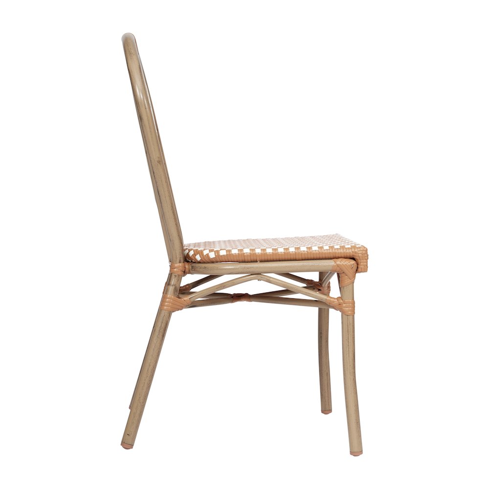 Set of 2 Classic Bistro Chairs, Natural & White/Light Natural Frame