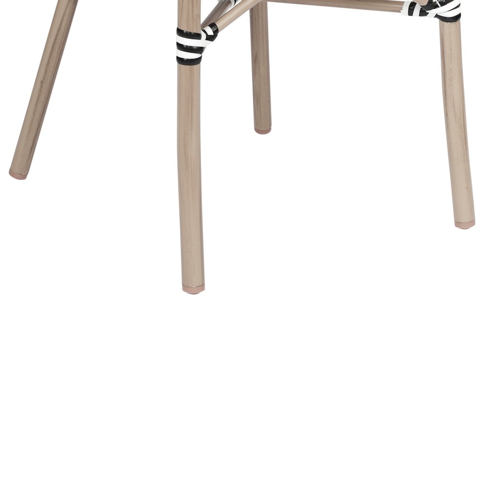 Set of 2 Classic Bistro Chairs, Black & White/Light Natural Frame