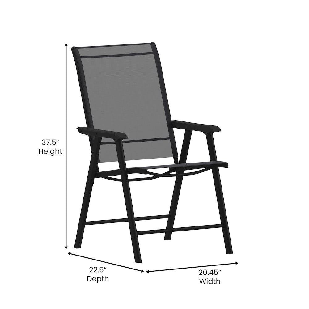 Set of 2 Modern Patio Folding Chairs