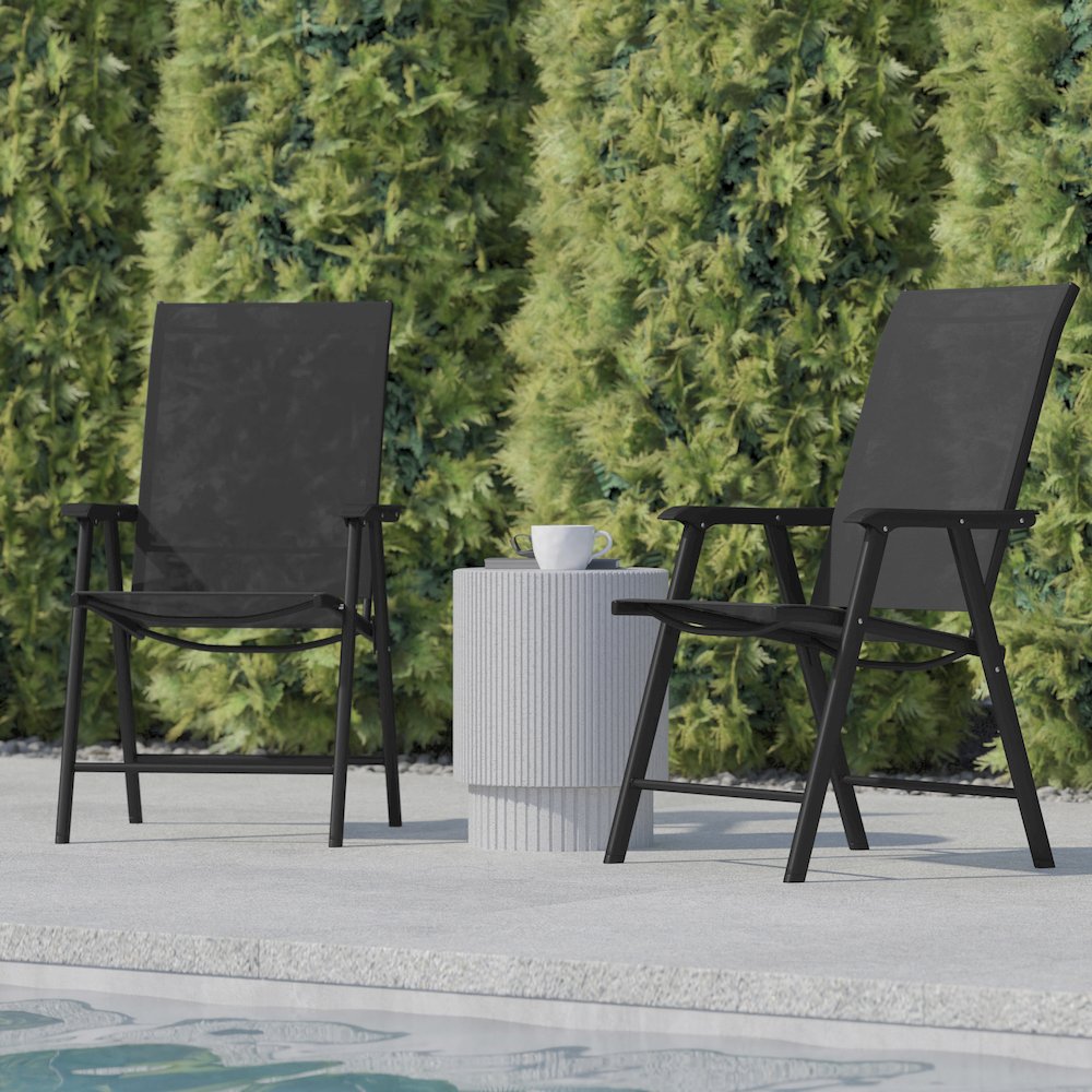 Set of 2 Modern Patio Folding Chairs