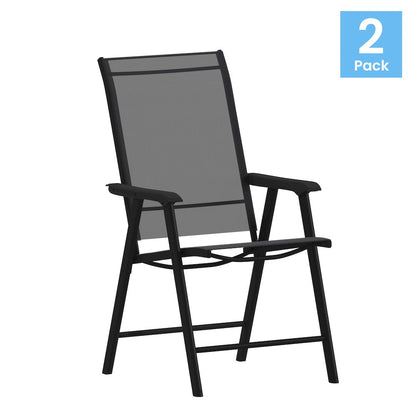 Set of 2 Modern Patio Folding Chairs