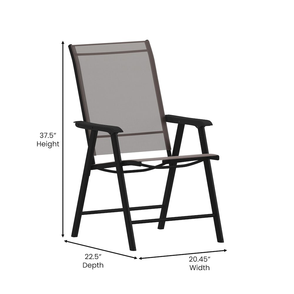 Set of 2 Modern Patio Folding Chairs