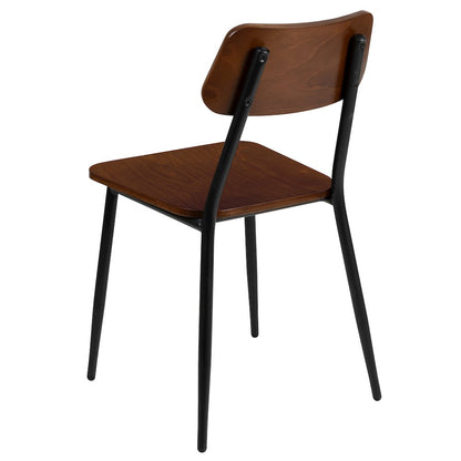 Set of 2 Commercial Grade Industrial Style Dining Chairs