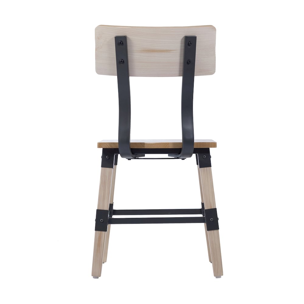 Jackson 2 Pack Rustic Antique White Industrial Wood Dining Chair
