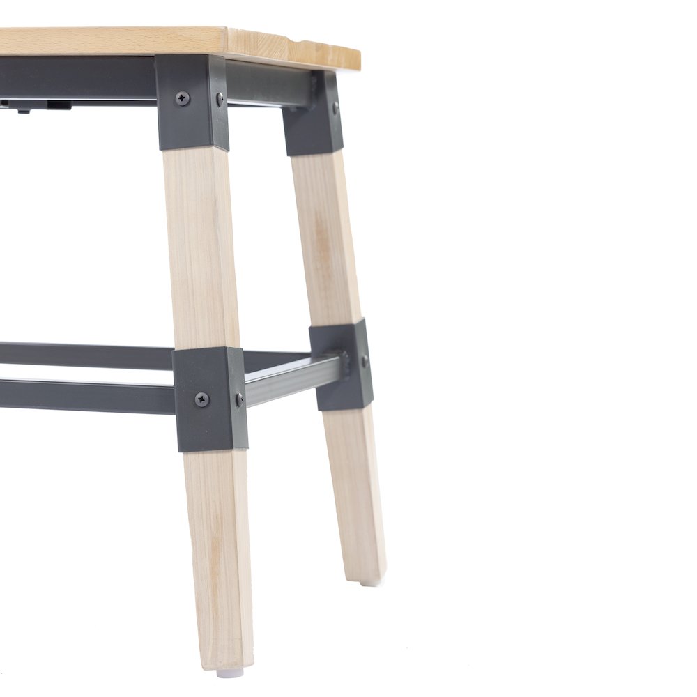 Jackson 2 Pack Rustic Antique White Industrial Wood Dining Chair