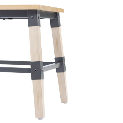 Jackson 2 Pack Rustic Antique White Industrial Wood Dining Chair