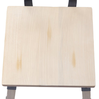 Jackson 2 Pack Rustic Antique White Industrial Wood Dining Chair