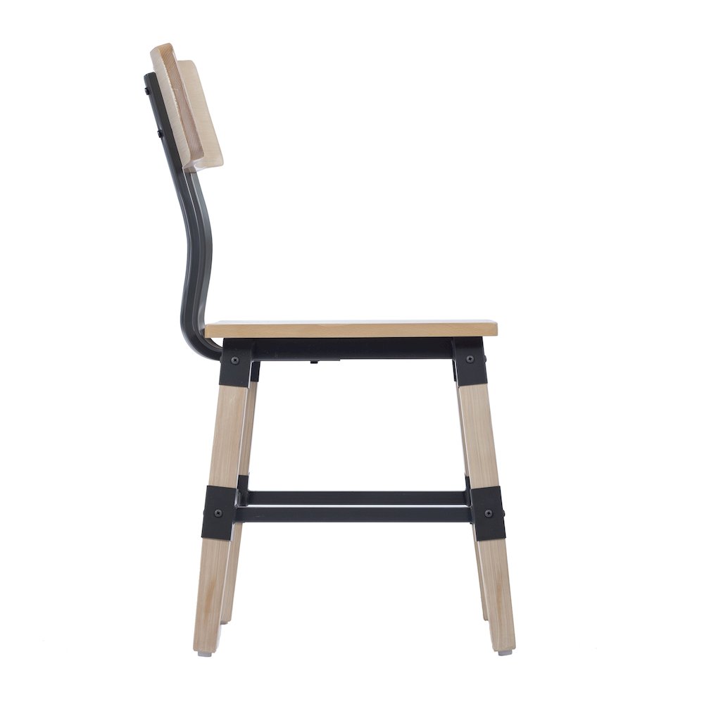 Jackson 2 Pack Rustic Antique White Industrial Wood Dining Chair