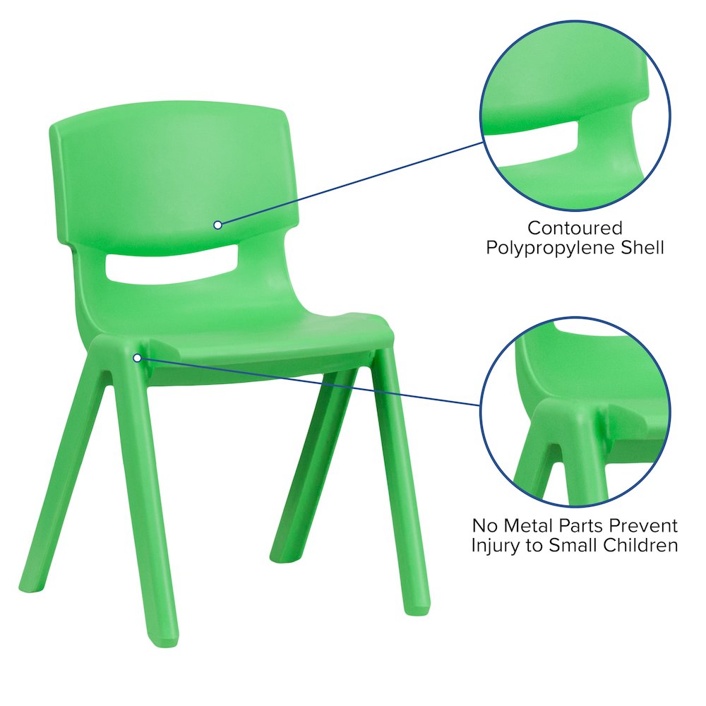 Set of 2 Stacking Plastic Chairs for Elementary Students