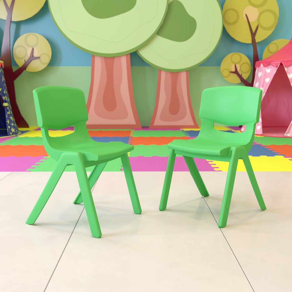 Set of 2 Stacking Plastic Chairs for Elementary Students