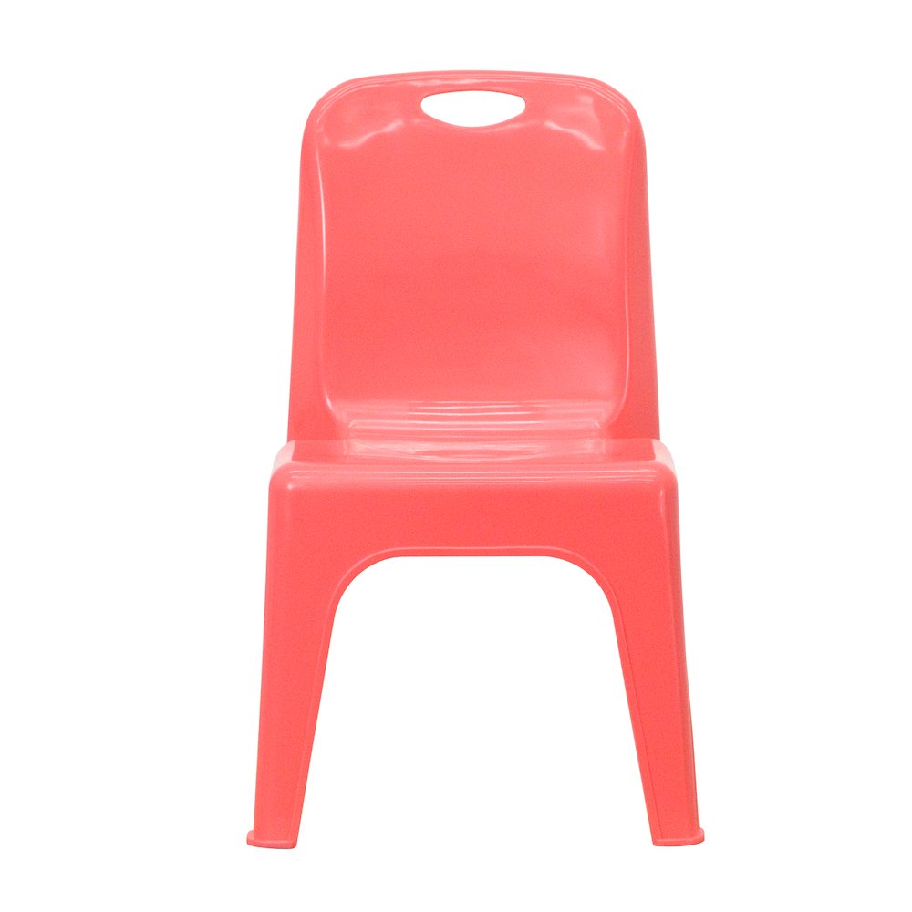 2 Pack Red Plastic Stackable School Chair with Carrying Handle