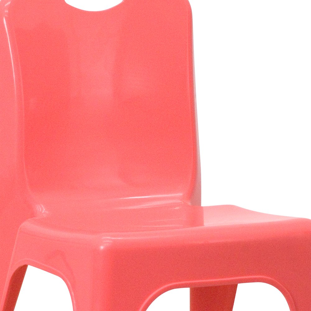 2 Pack Red Plastic Stackable School Chair with Carrying Handle