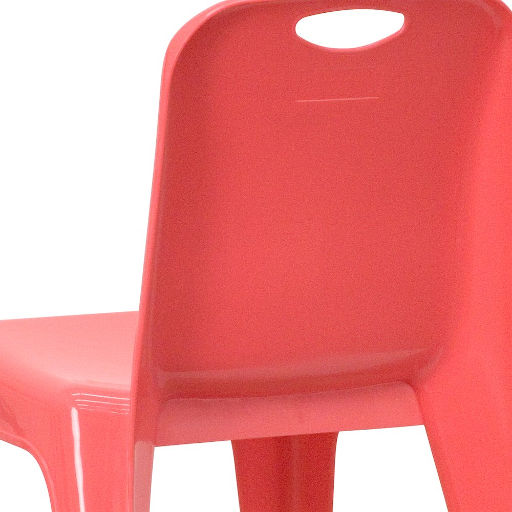 2 Pack Red Plastic Stackable School Chair with Carrying Handle