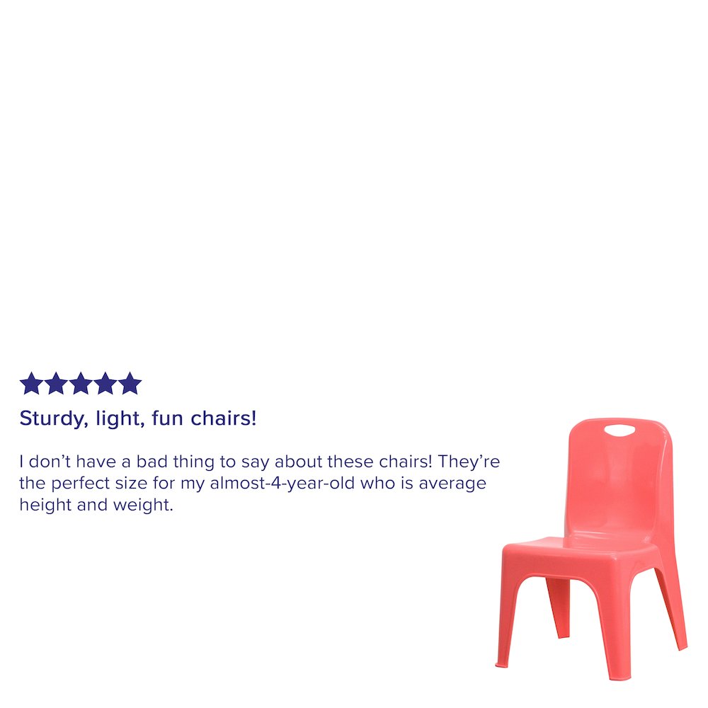 2 Pack Red Plastic Stackable School Chair with Carrying Handle