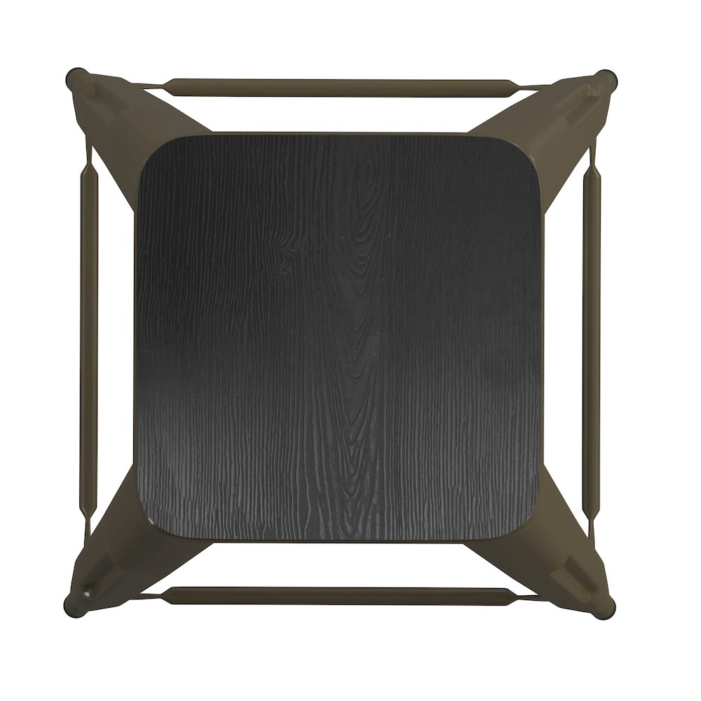 Modern Industrial Metal Counter Stool with Poly Resin Seat, Set of 4