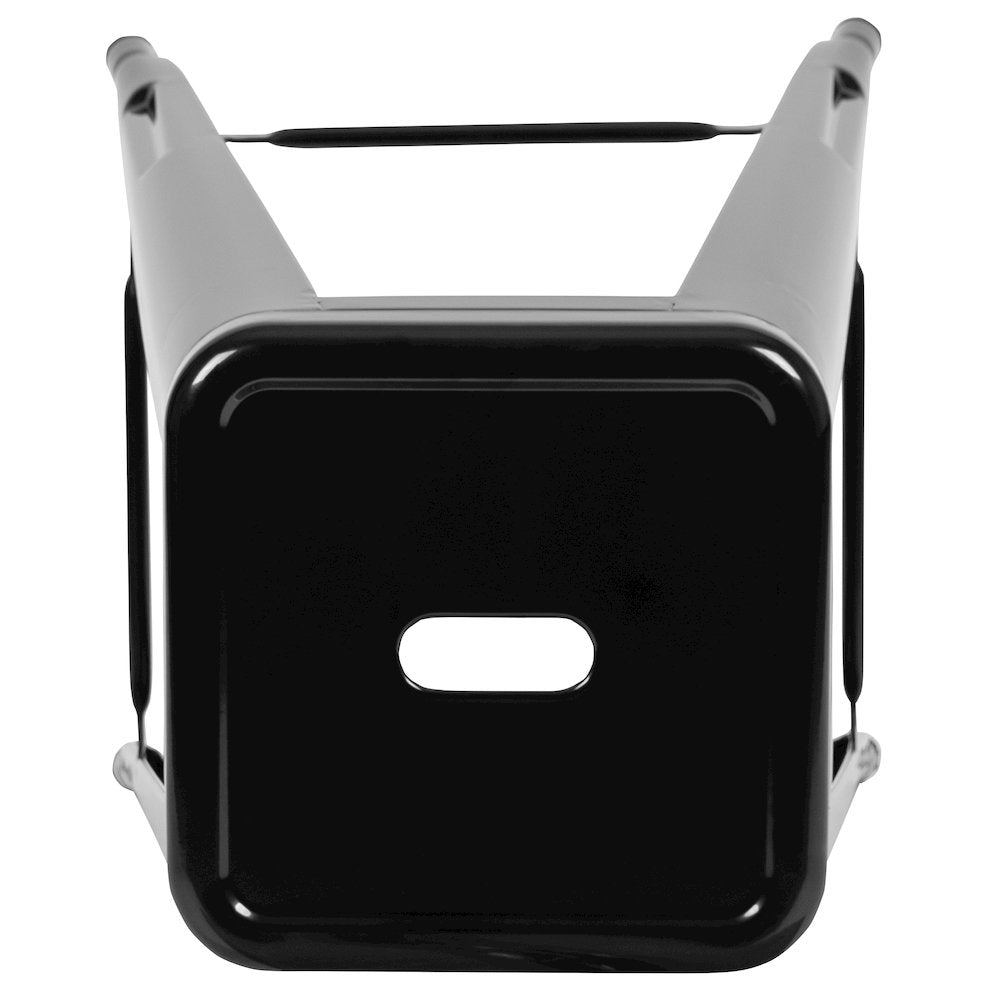 Modern Industrial Metal Stool in Black