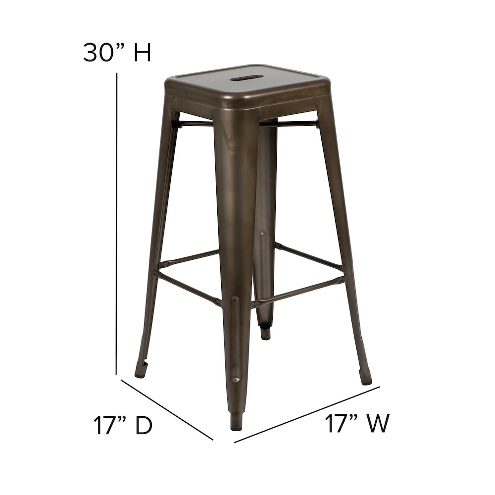 Modern Industrial Metal Stool in Gun Metal Gray