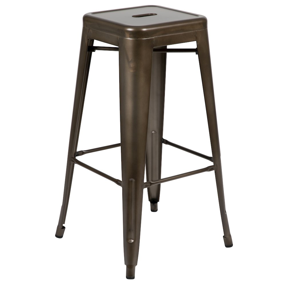 Modern Industrial Metal Stool in Gun Metal Gray