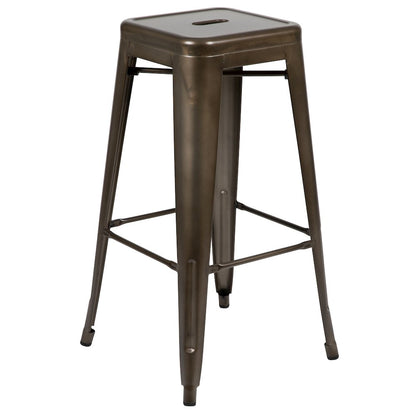 Modern Industrial Metal Stool in Gun Metal Gray