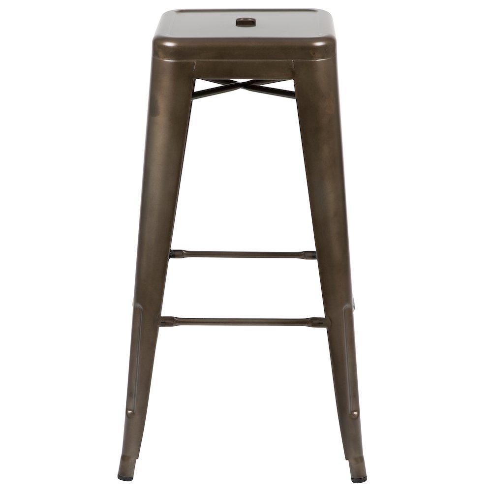 Modern Industrial Metal Stool in Gun Metal Gray