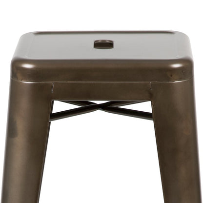 Modern Industrial Metal Stool in Gun Metal Gray